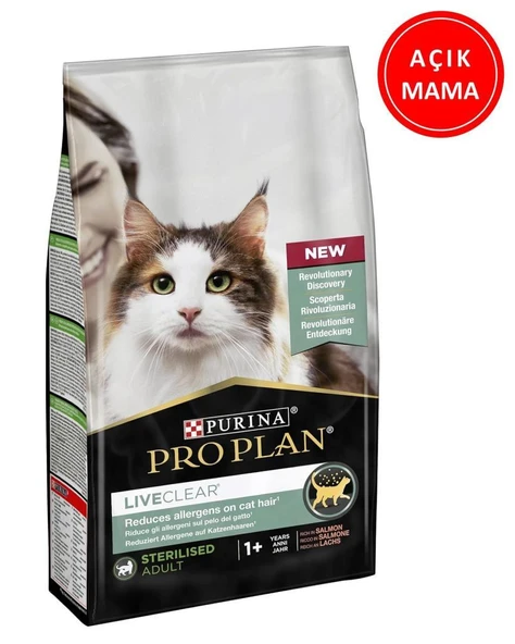 ProPlan LiveClear Sterilized Somonlu Alerji Önleyici Kedi Maması 1 kg AÇIK ürün görseli 1