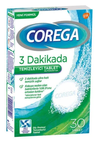 Corega Temizleyici Tablet 30 Adet  3 Dakikada Temizlik ürün görseli 1