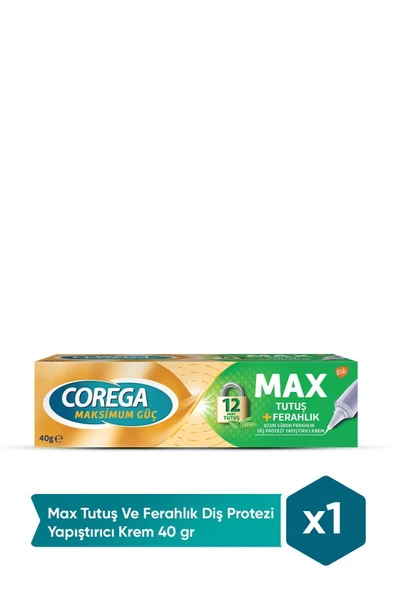 Corega Max Tutuş Ve Ferahlık Diş Protezi Yapıştırıcı Krem 40 gr ürün görseli 1