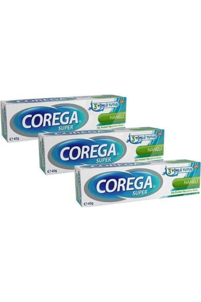 Corega Super Protez Yapıştırıcı Naneli Krem 40gr X 3adet ürün görseli 1