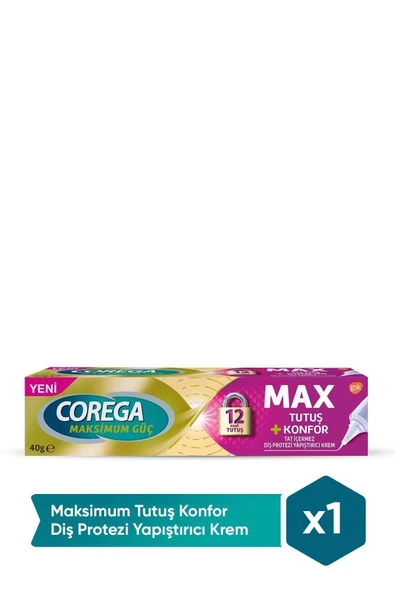 Corega Maksimum Tutuş & Konfor Yapıştırıcı Krem 40g ürün görseli 1