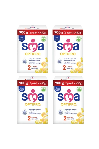 SMA Optipro 2 Probiyotik Devam Sütü 900 gr 4 Adet ürün görseli 1