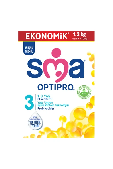 SMA Optipro 3 Devam Sütü 1200 gr 3 Adet - Resim 2