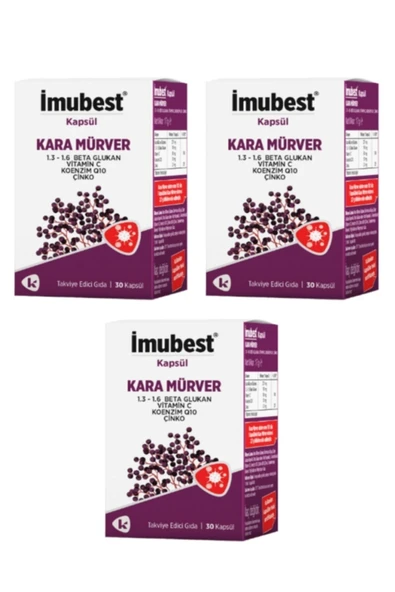 İmubest Kara Mürver 3'lü Set 30 Kapsül ürün görseli 1