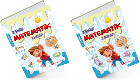 Mavi Deniz 2026 2. Sınıf Matematik 1. Ve 2. Kitap Seti 2 Kitap Güncel Müfredat ürün görseli 1