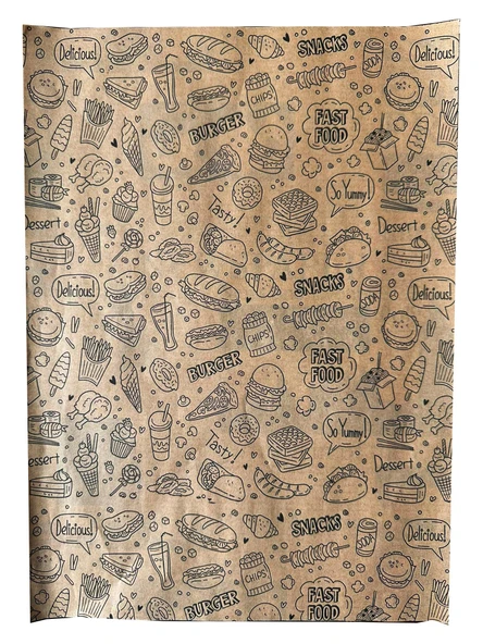 Baskılı Sunum Kağıdı Amerikan Servis - Karışık Desenli - Vintage Sarı Yağlı Tepsi Kağıdı - 50 Adet ürün görseli 1