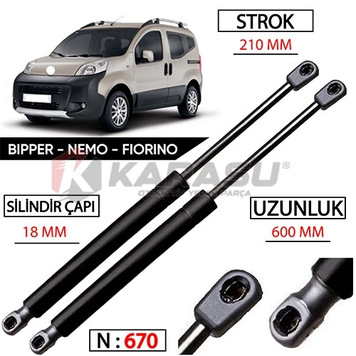 FİORİNO NEMO BİPPER BAGAJ AMORTİSÖR (1 adet) ürün görseli 1