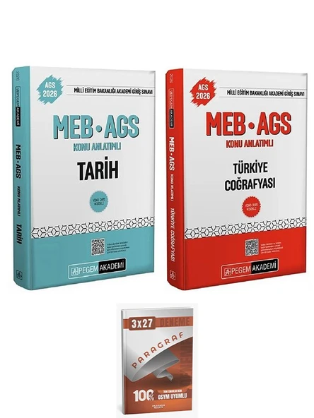 Pegem 2026 MEB-AGS Tarih + Türkiye Coğrafyası Konu Anlatımlı 2 li Set AnlaKazan Paragraf ürün görseli 1