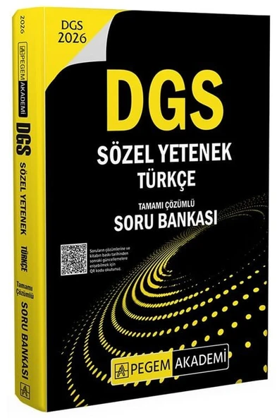 Pegem 2026 DGS Sözel Yetenek Türkçe Soru Bankası Çözümlü Pegem Akademi Yayınları ürün görseli 1