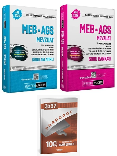 Pegem 2026 MEB-AGS Mevzuat Konu Anlatımlı + Soru Bankası 2 li Set AnlaKazan Paragraf ürün görseli 1