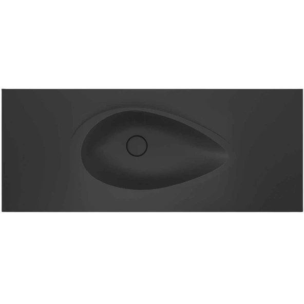 Real Stone Avocado Etajerli 90x50 Antrasit Granit Banyo Lavabosu ürün görseli 1