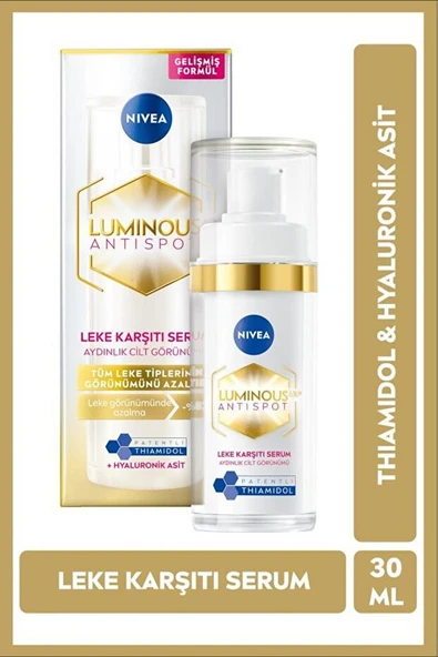NIVEA Luminous630 Thiamidol Etkili Leke Karşıtı Cilt Serumu 30ml, Hyaluronik Asit, Cilt Tonu Eşitleyici ürün görseli 1