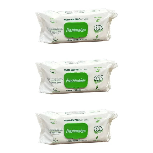 Freshmaker Karbonat ve Beyaz Sirke Katkılı Yüzey Temizlik Islak Havlusu - 100'lü 3 Paket ürün görseli 1