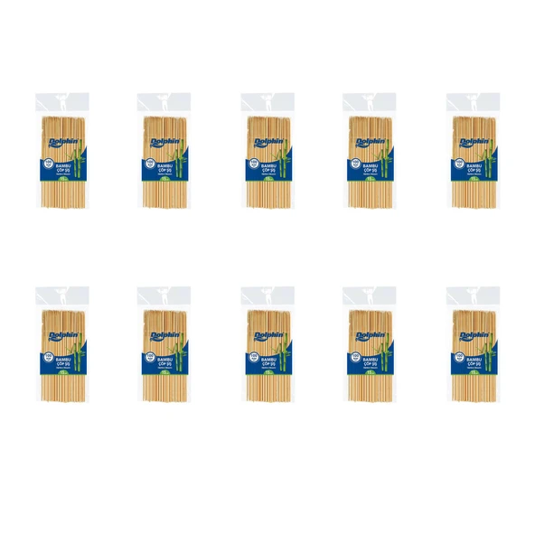 Dolphin Bambu Ahşap Çöp Şiş - Boy : 15 Cm. / En : 3mm - 100 Adetlik 10 Paket ürün görseli 1
