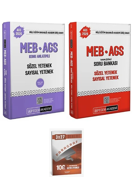 Pegem 2026 MEB-AGS Sözel-Sayısal Yetenek Konu Anlatımlı + Soru Bankası 2 li Set AnlaKazan Paragraf ürün görseli 1