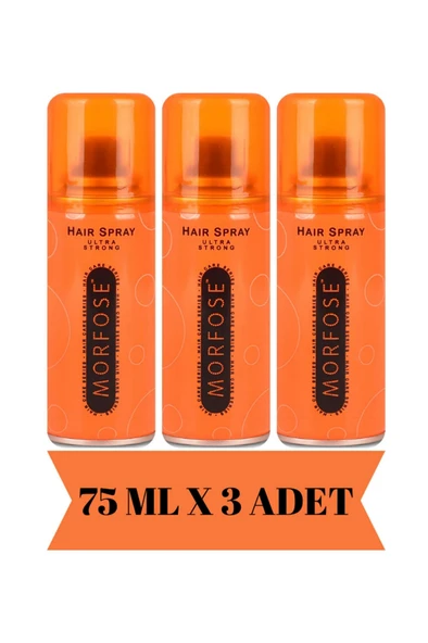 Morfose Saç Spreyi Turuncu Ultra Strong 75 Ml Seyahat Boy 3 Adet ürün görseli 1