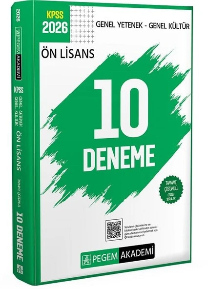 Pegem 2026 KPSS Ön Lisans 10 Deneme Çözümlü Pegem Akademi Yayınları ürün görseli 1