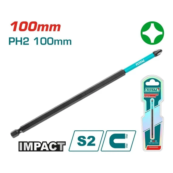 Total Darbeli 100MM PH2 Bits Ucu TACIM71PH2100 ürün görseli 1