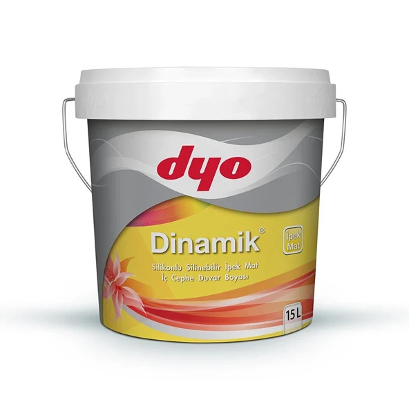 DYO (6686) 15LT DİNAMİK İPEKMAT SİLİKONLU SİLİNEBİLİR İÇ CEPHE DUVAR BOYASI ürün görseli 1