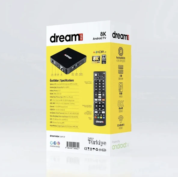 Dreamstar R1 16GB 8K Android TV Box - Resim 2