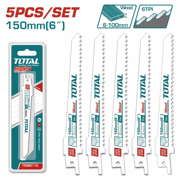Total Panter Testere Ahşap Kesme Bıçağı 5 li Set TRSB611D ürün görseli 1