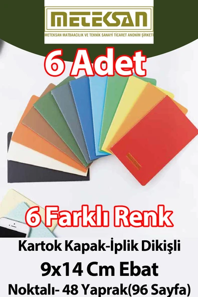 Meteksan 6'lı Cep Boy (9x14cm) 6'lı Karışık Renkli ürün görseli 1