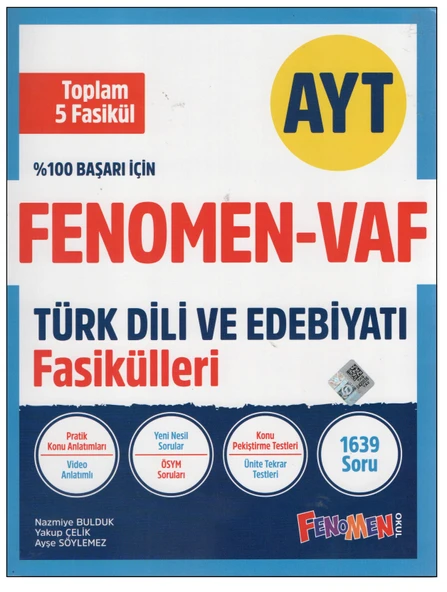 Fenomen-Vaf Ayt Türk Dili ve Edebiyatı Fasikülleri ürün görseli 1