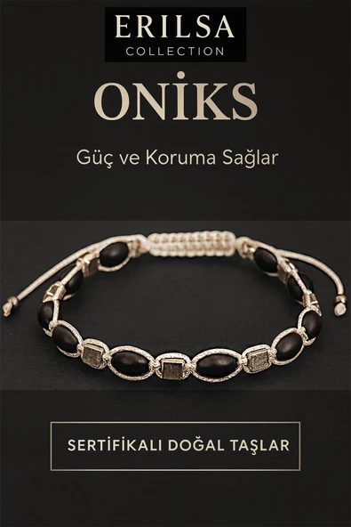 Sertifikalı Ham Oniks Doğal Taşı Bileklik – Güç ve Koruma Sağlayan Unisex ürün görseli 1
