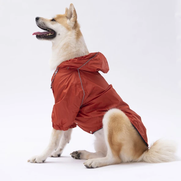 Pawstar Pluvia İçi Polar Orta-Büyük Irk Köpek Yağmurluğu Turuncu ürün görseli 1