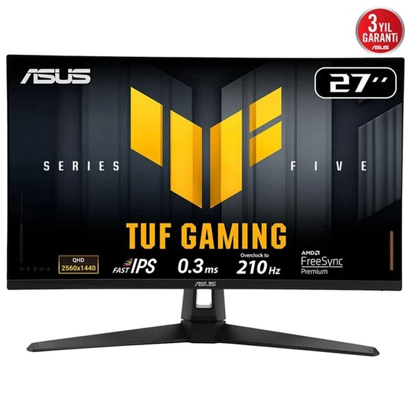 ASUS 27" IPS TUF GAMING VG27AQ5A 0.3MS 210Hz HDMI-DP Gaming Monitör (2560 X 1440) ürün görseli 1