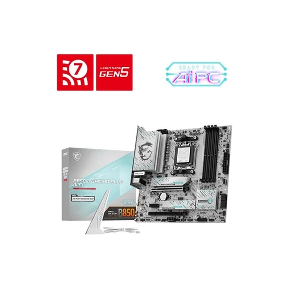 MSI B850M GAMING PLUS WIFI6E DDR5 HDMI-DP PCIE 5.0 AM5 MATX ürün görseli 1