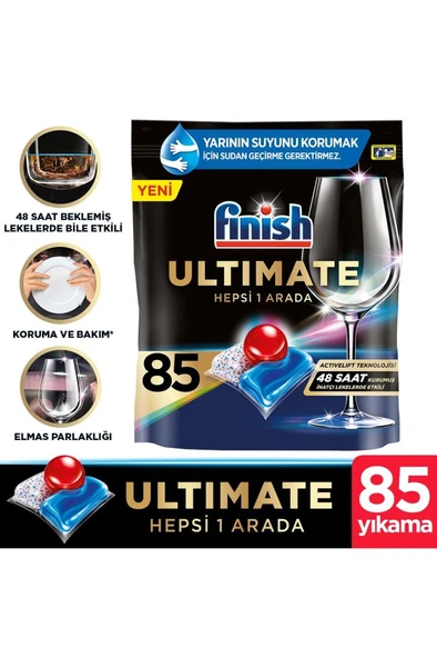 Finish Ultimate Hepsi Bir Arada 85 Kapsül Bulaşık Makinesi Deterjanı Tableti ürün görseli 1
