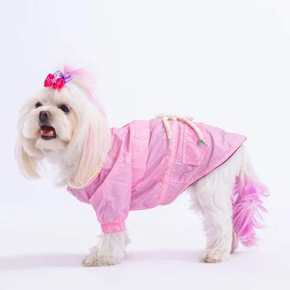 Pawstar Pink Brillante Su İtici Küçük Irk Köpek Yağmurluğu ürün görseli 1
