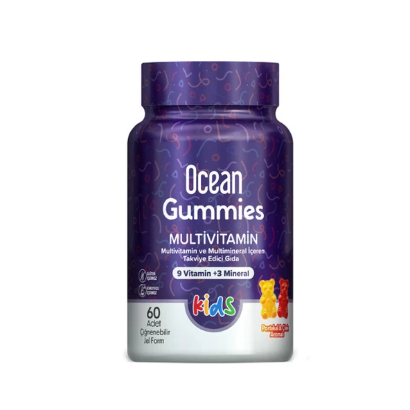 Orzax Ocean Gummies Multivitamin Kids Takviye Edici Gıda 60 Adet Çiğnenebilir Jel Form ürün görseli 1
