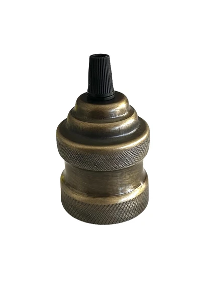 Duy Lalesi ve E27 Duy (Desenli Eskitme Renk) Metal (1 ADET) - Resim 2