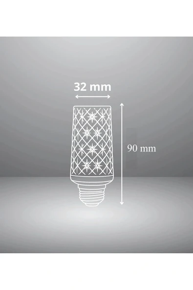10W Dekoratif Kristal Ampul E27 Led Kısa (Gün Işığı 4000K) (1200 Lümen) - Resim 3