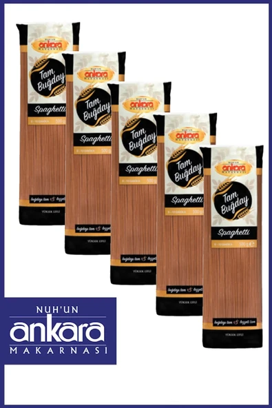 Nuh'un Ankara Tam Buğday Spagetti Makarna 500 gr  x 5 Adet ürün görseli 1