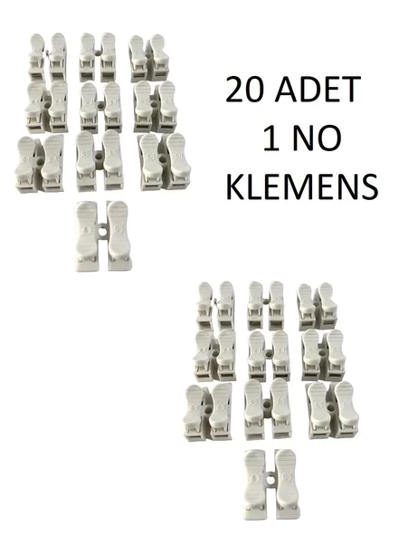 Klamens Vidasız Basmalı İkili 1 No (20 Adet) Beyaz ürün görseli 1