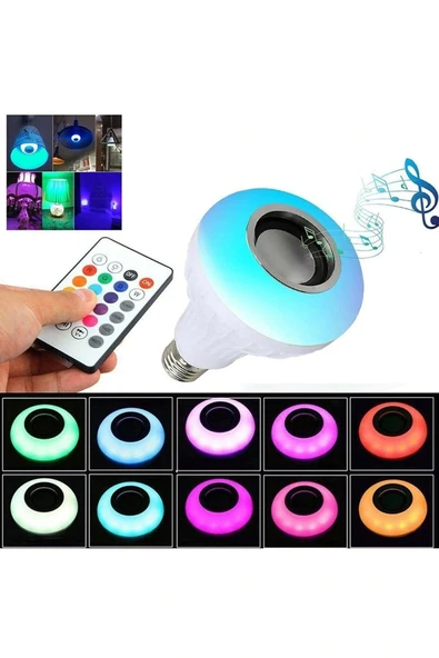 RGB Bluetooth Hoparlörlü Led Ampul 500 Lümen E27 Kumandalı - Resim 2