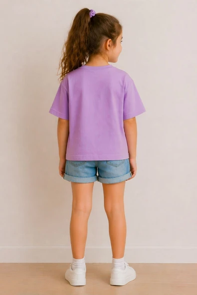 Kız Çocuk Basic kısa Kollu T-Shirt - Resim 8