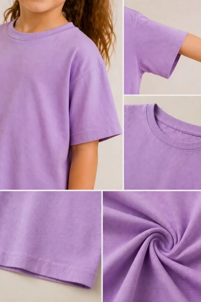 Kız Çocuk Basic kısa Kollu T-Shirt - Resim 7
