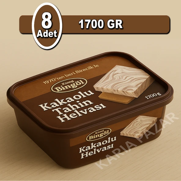Bingöl Kakaolu Tahin Helvası 1700 G X 8 | Kalabalık Sofralar İçin ürün görseli 1