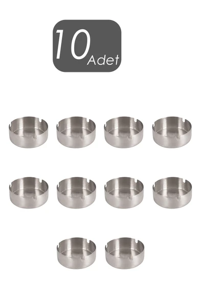 Mucit Home Küllük Metal Küllük Paslanmaz Çelik 10 Lu Kül Tablası Küllük Seti ürün görseli 1