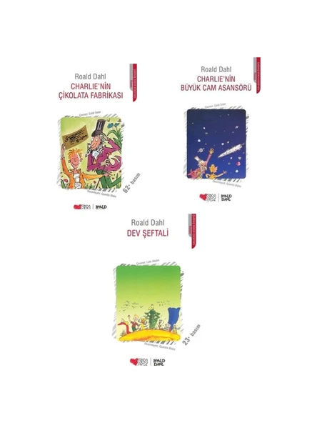 Charlie'nin Büyük Cam Asansörü - Charlie'nin Çikolata Fabrikası - Dev Şeftali 3 Kitap - Roald Dahl ürün görseli 1