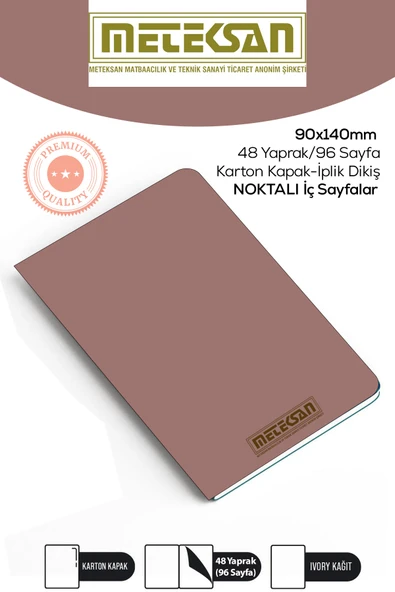 Meteksan Pembe 9x14 Cm Ebat Not Defteri ürün görseli 1