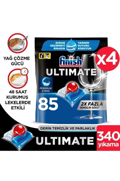 Finish Ultimate Hepsi Bir Arada 340 Kapsül Bulaşık Makinesi Deterjanı Tableti ürün görseli 1