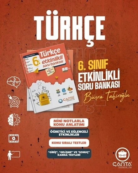 Çanta Yayınları 6.Sınıf Türkçe Etkinlikli Kazanım Soru Bankası ürün görseli 1
