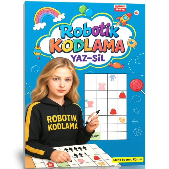 Robotik Kodlama YAZ-SİL Kitabı 4-10 Yaş (Üçüncü Seviye) ürün görseli 1