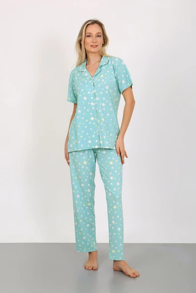 Kısa Kollu Milan Gömlek Pijama Takımı- Genç Anne Serisi ürün görseli 1