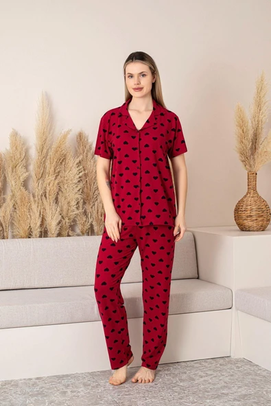 Kısa Kollu Milan Gömlek Pijama Takımı- Genç Anne Serisi ürün görseli 1